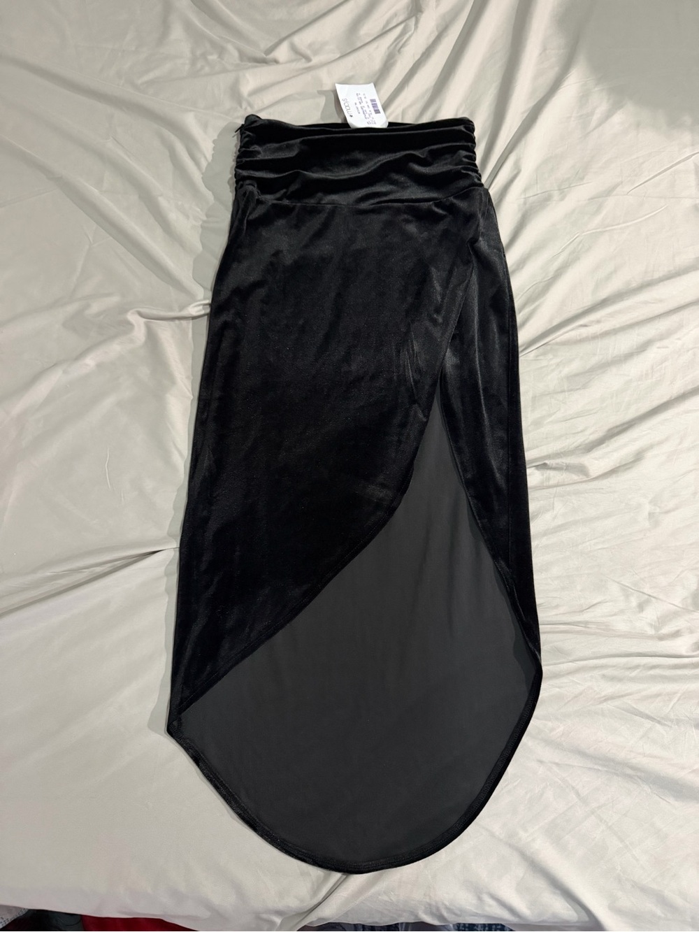 Bar III Black Velvet High-Low Wrap Skirt